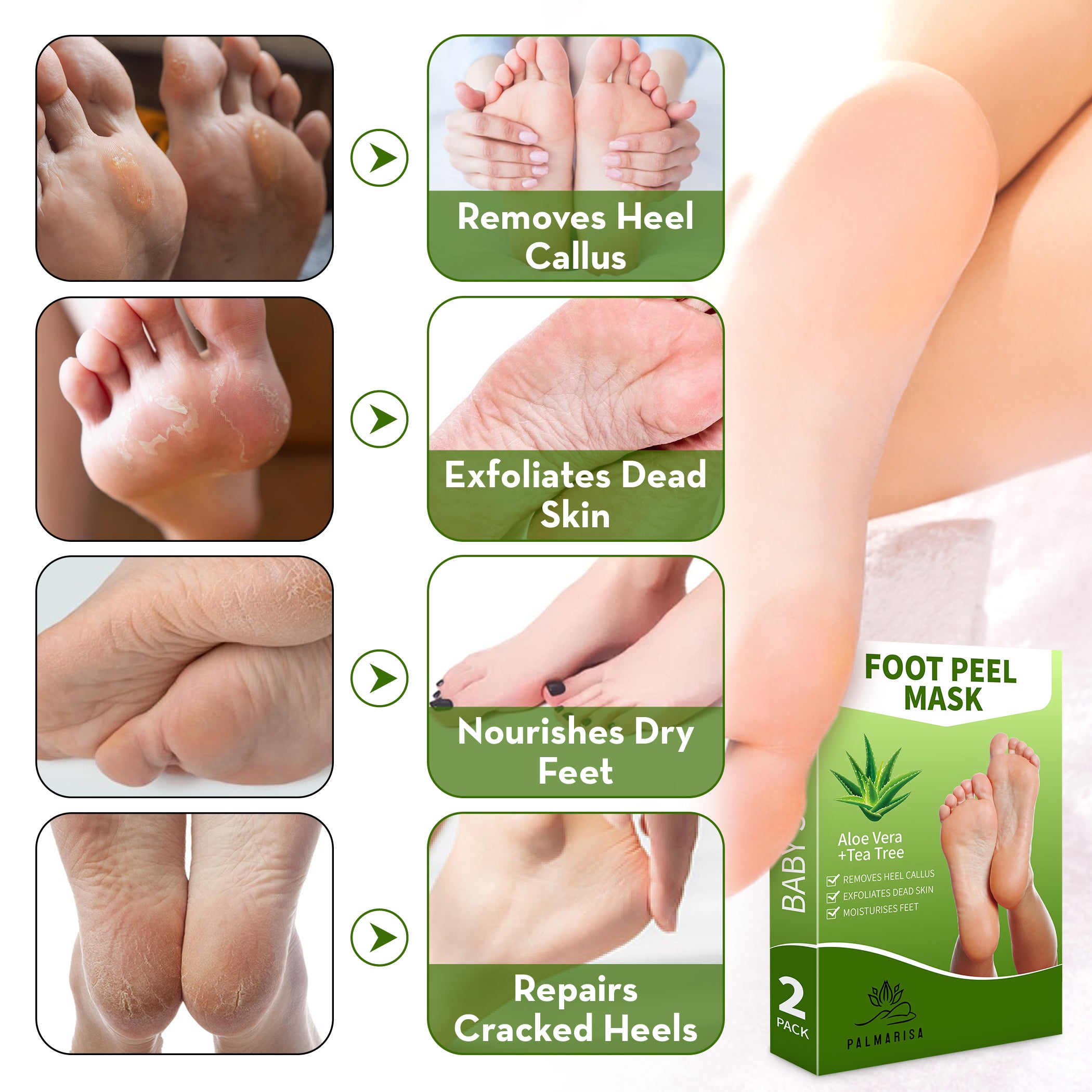 Aloe Vera Foot Peel Mask 2 Pack